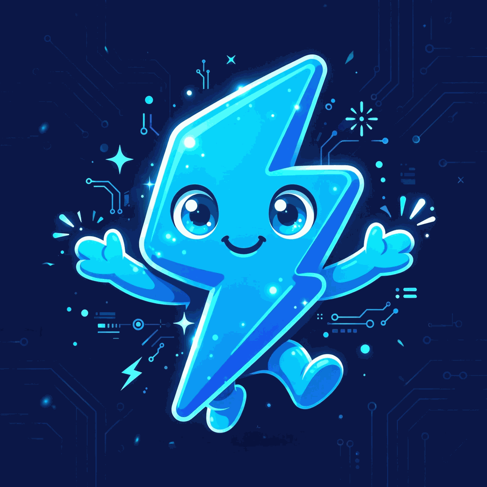 Clat mascot — a friendly cyan lightning character on a circuit board